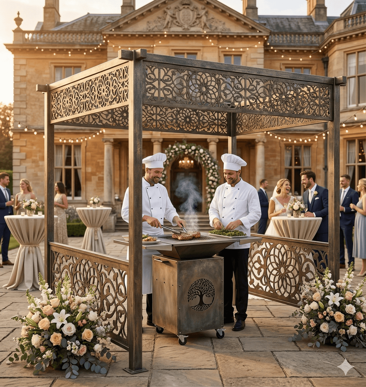 Acoperiș Foișor metalic grătar Gradina, 2x2 m,Structură metalică BBQ .Pergola - BUZ.RO