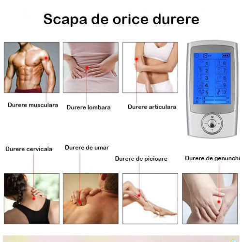Aparat masaj cu Electrostimulare – 4 Electrozi, Terapie Dureri Musculare și Relaxare