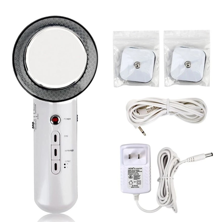 Aparat de slabit profesional cu tehnologie 6 in 1, EMS, ultrasonic, cu infrarosu, pentru fata si corp, terapie anti durere - BUZ.RO