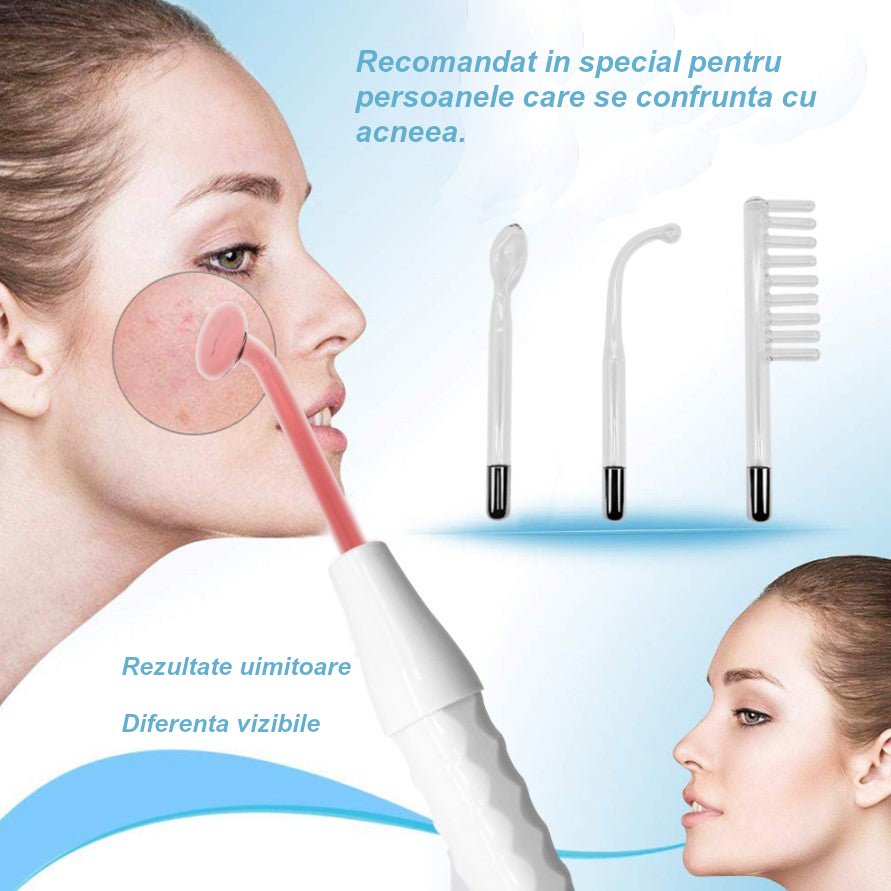 Aparat Electroderm Cosmetic 4 în 1 – Tratament Anti - Acnee, Riduri, Sebum și Îngrijire Ten - BUZ.RO