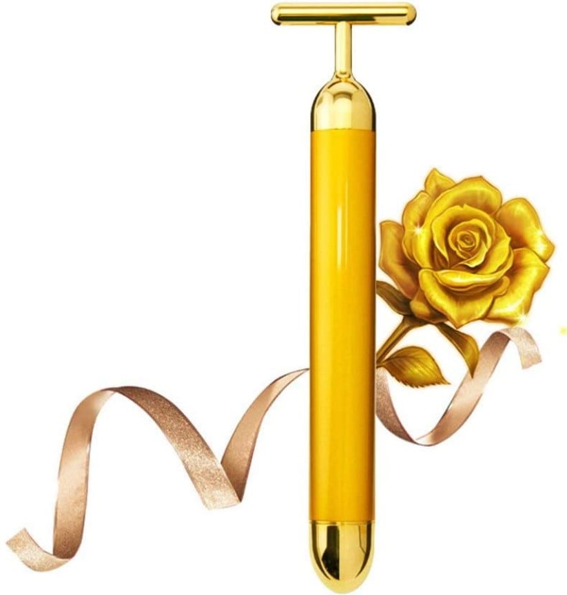 Aparat masaj facial anti-rid, energy beauty bar, 24K gold, efect de lifting si revitalizare a tenului electric