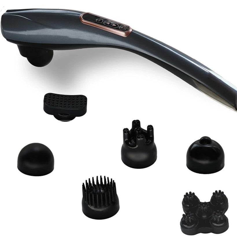 Aparat masaj pentru spate, umeri, picioare, maini, zona cervicala, abdomen, cu 6 capete detasabile, 24 W - BUZ.RO