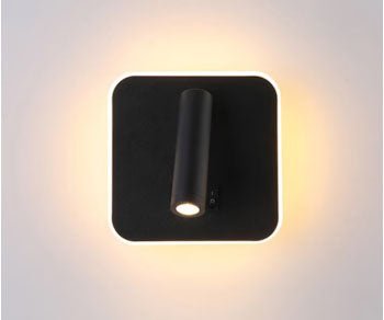 Aplica perete, spot luminos, lumina ambientala, port usb, 145x145 mm, slim, design modern - BUZ.RO
