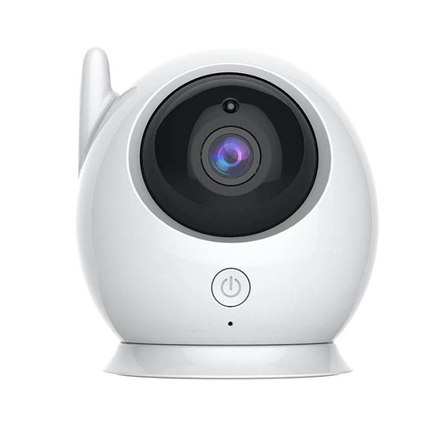Baby monitor cu rotatie, 360 de grade, pentru camera copilului, monitorizare video bebelusi pentru interior, vedere pe timp de noapte, audio, bidirectional, transmisie wireless, alb - BUZ.RO