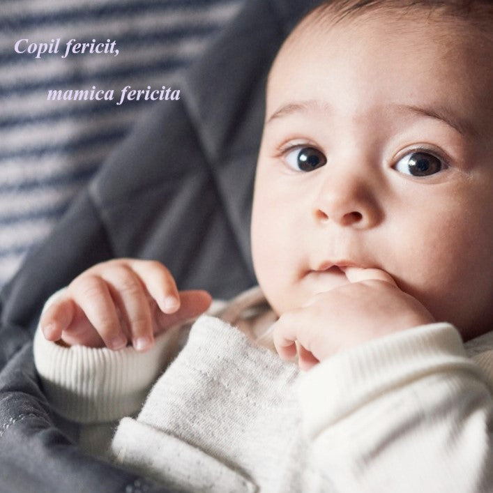 Balansoar copii leagan ergonomic bebe cu inclinare reglabila, pliabil, 0+luni, gri