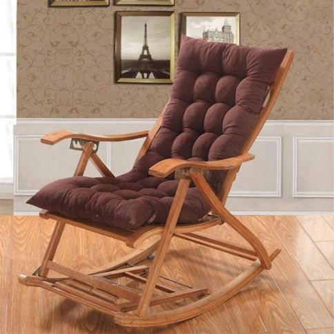 Balansoar de lemn, scaun balansoar interior si exterior, cu cadru lemn rezistent, cu perna maro, dimensiuni 122x79x46cm - BUZ.RO