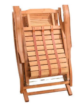 Balansoar de lemn, scaun balansoar interior si exterior, cu cadru lemn rezistent, cu perna maro, dimensiuni 122x79x46cm - BUZ.RO