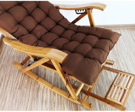 Balansoar de lemn, scaun balansoar interior si exterior, cu cadru lemn rezistent, cu perna maro, dimensiuni 122x79x46cm - BUZ.RO