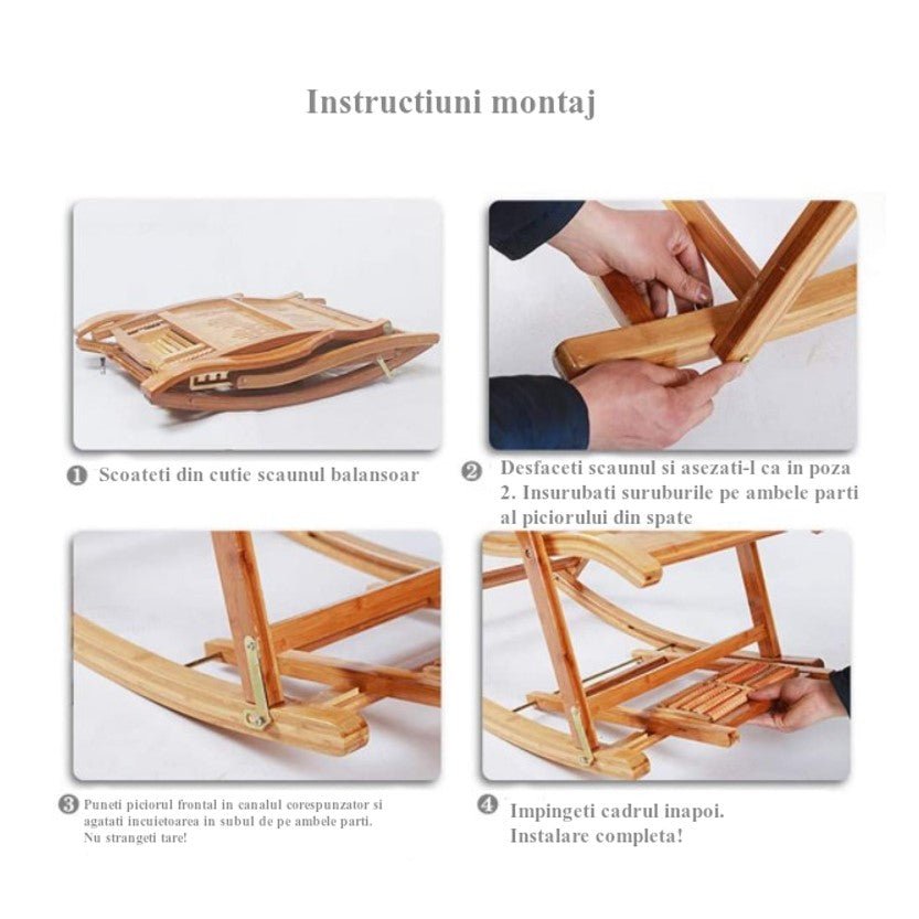 Balansoar de lemn, scaun balansoar interior si exterior, cu cadru lemn rezistent, cu perna maro, dimensiuni 122x79x46cm - BUZ.RO