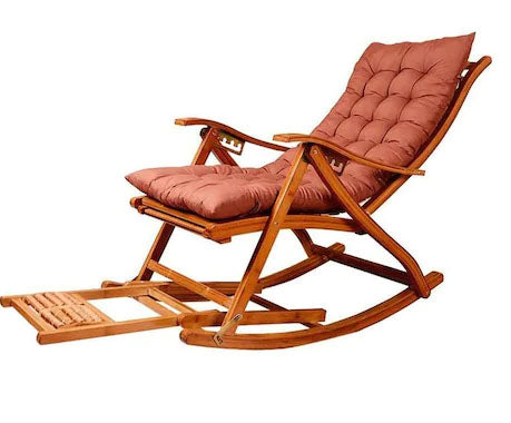 Balansoar gradina, scaun balansoar, cu cadru lemn rezistent, cu perna maro, dimensiuni 122x79x46cm
