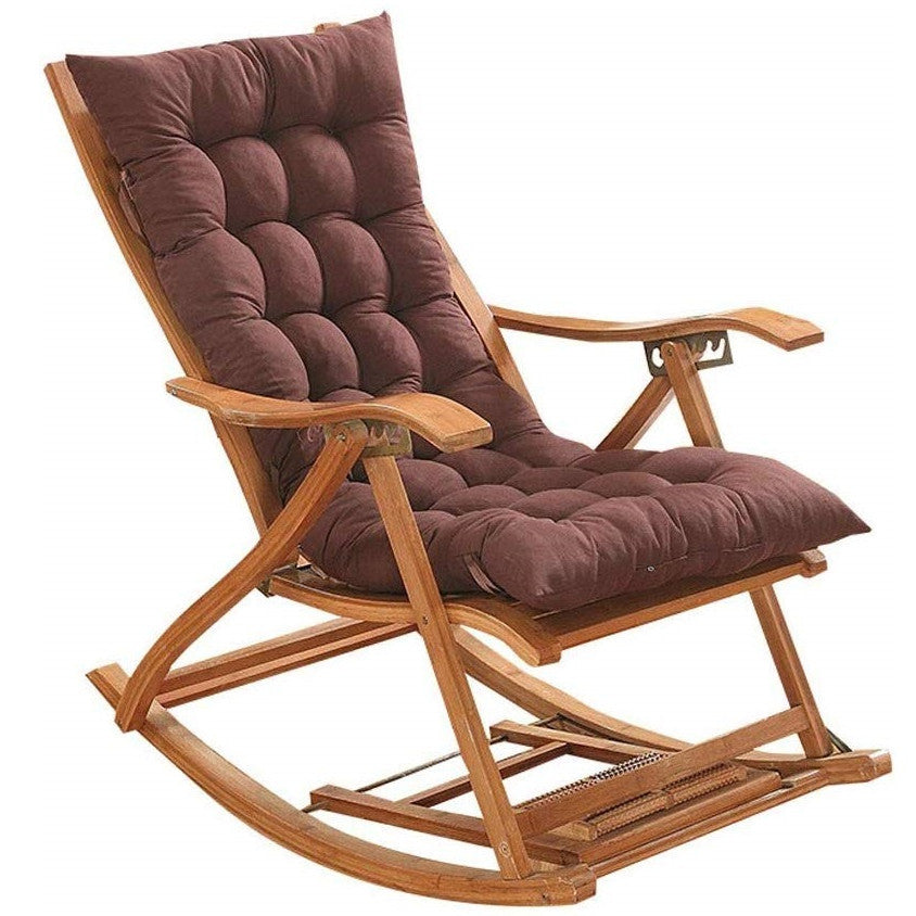 Balansoar gradina, scaun balansoar, cu cadru lemn rezistent, cu perna maro, dimensiuni 122x79x46cm