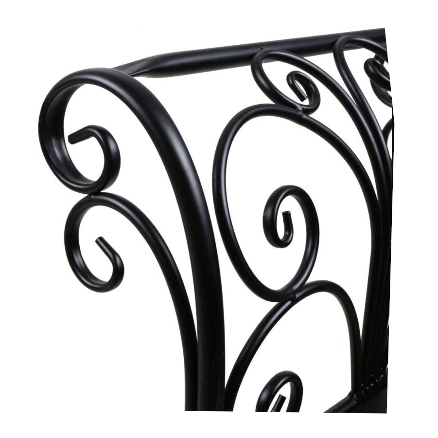 Banca pentru gradina, exterior, din metal, pentru 2 persoane, cu spatar, din fonta, neagra - BUZ.RO