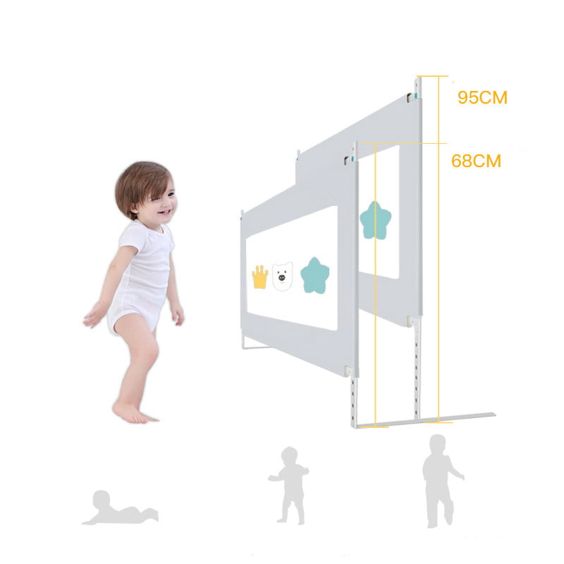 Bariera protectie pat, aparatoare patut, copii, inaltime reglabila, culisanta, lungime, gri, 150cm,180cm, 200cm