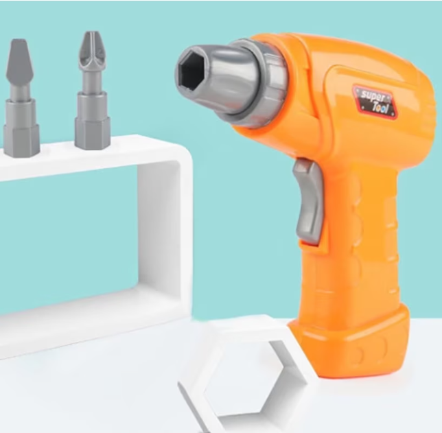 Bormasina electrica din plastic cu baterii pentru copii