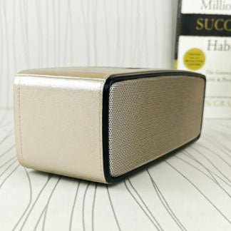 Boxa portabila, mini, cu doua difuzoare, 3W, culoare aurie - BUZ.RO