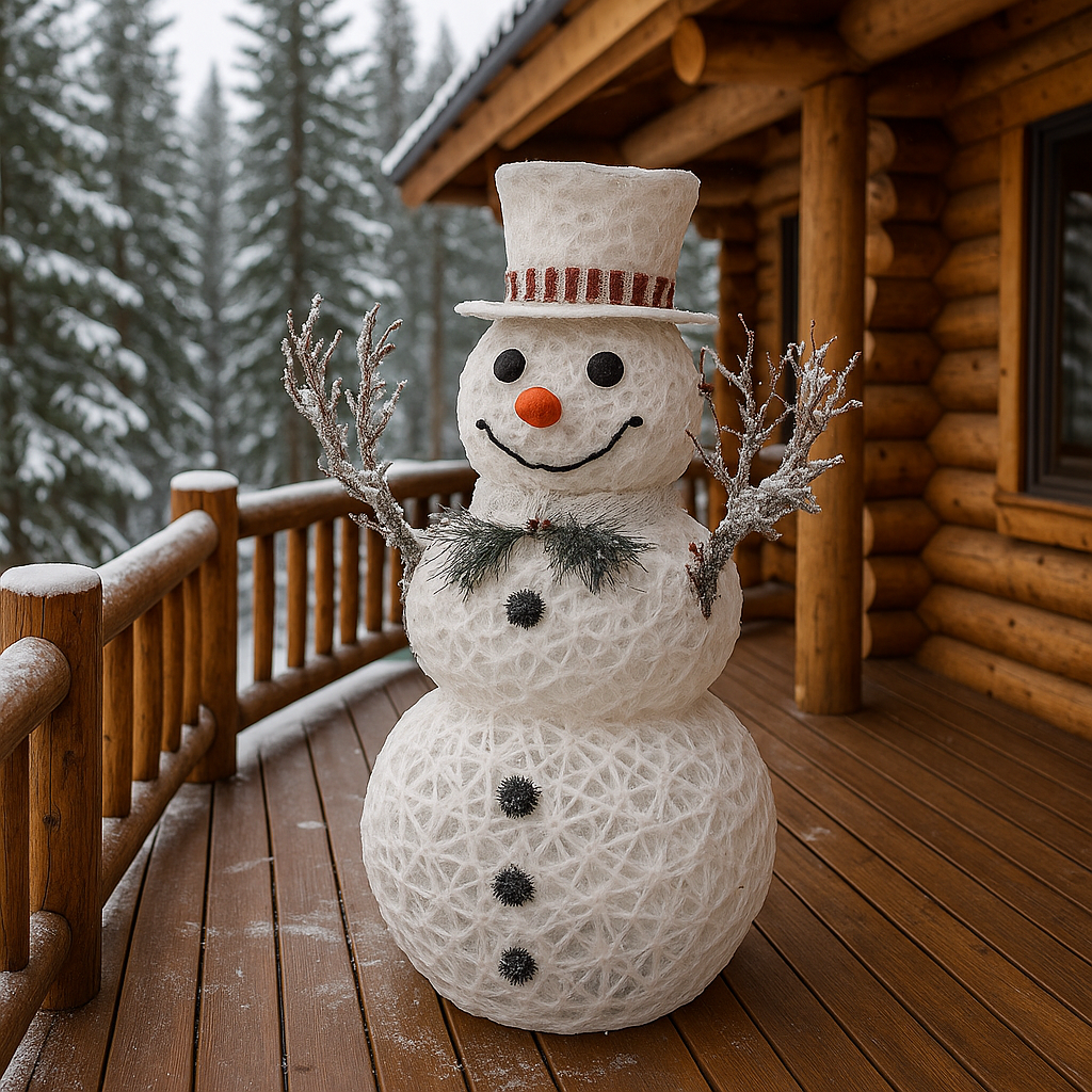 Om de zapada luminos exterior si interior, din acril cu lumina calda, decoratiune Crăciun