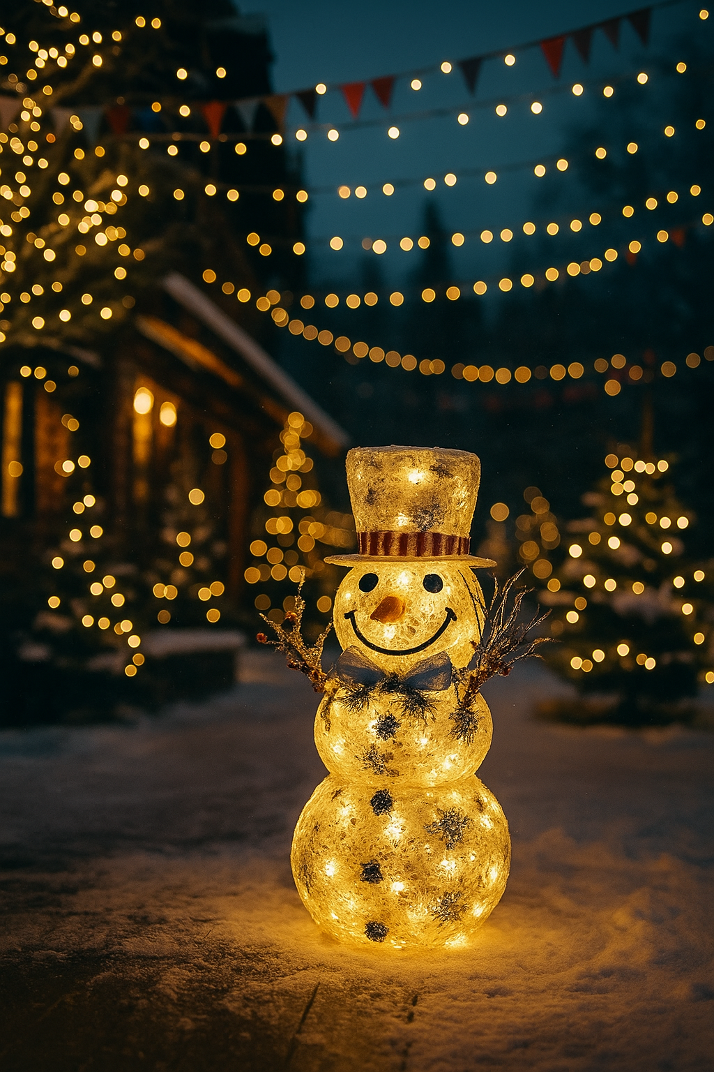 Om de zapada luminos exterior si interior, din acril cu lumina calda, decoratiune Crăciun