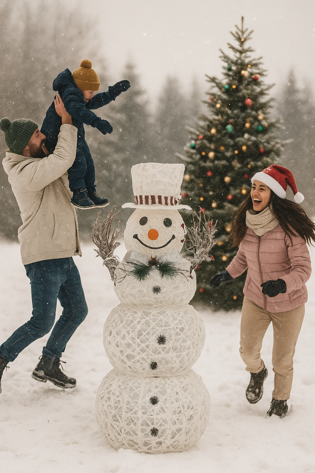 Om de zapada luminos exterior si interior, din acril cu lumina calda, decoratiune Crăciun