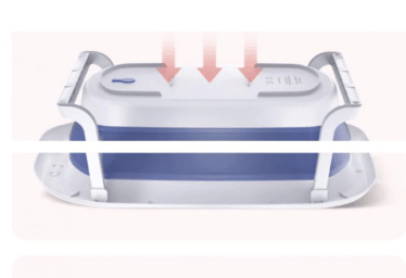 Cadita bebe cu suport, cadita de baie, pliabila, cu pernuta , termometru, usor de utilizat, picioare antiderapante, varsta 0 - 3 ani, albastru ROZ - BUZ.RO