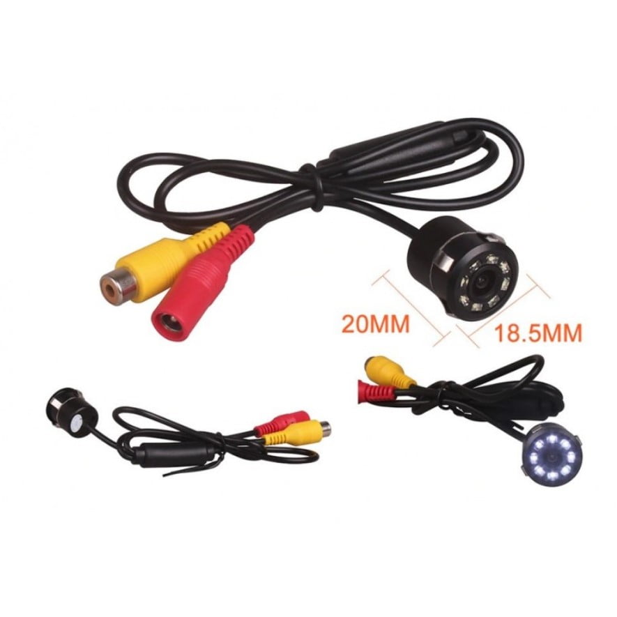 Camera auto marsarier, cu 8 leduri, impermeabila, vedere nocturna, ultra compacta, rezistenta la socuri, universala - BUZ.RO