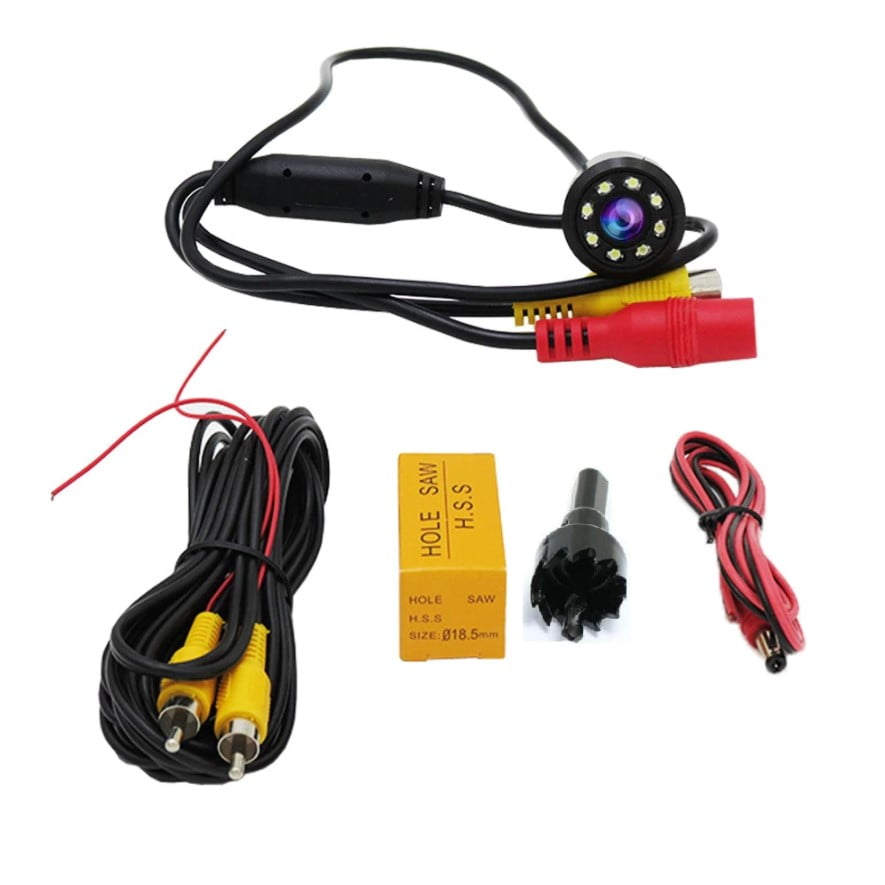 Camera auto marsarier, cu 8 leduri, impermeabila, vedere nocturna, ultra compacta, rezistenta la socuri, universala