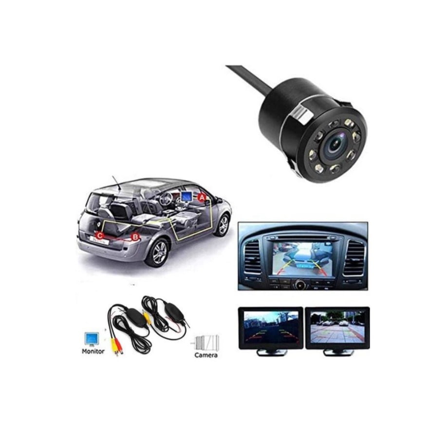 Camera auto marsarier, cu 8 leduri, impermeabila, vedere nocturna, ultra compacta, rezistenta la socuri, universala