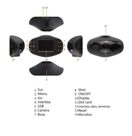 Camera de bord video auto, dvr full hd 1280x720 cu unghi larg - BUZ.RO