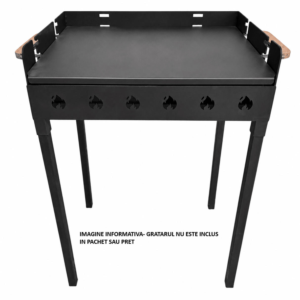 Capac Metalic pentru Gratar sau Focar – Dreptungiular, Negru Mat | Protecție Premium pentru gratar exterior - BUZ.RO