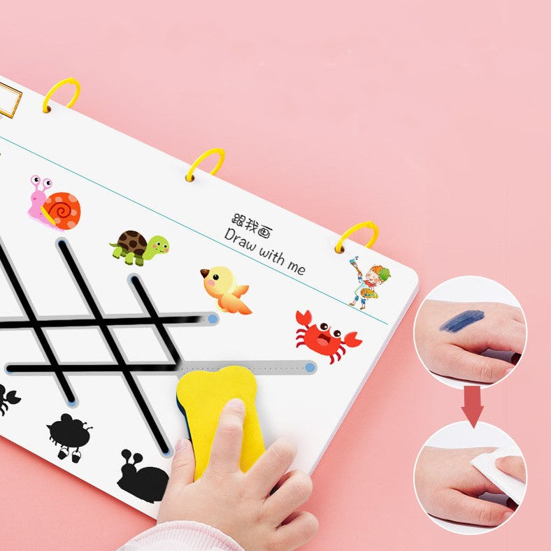 Carte de activitati si jocuri, cu asocieri si desene, culori, 6 carioci si radiera, 128 pagini, 4+ ani