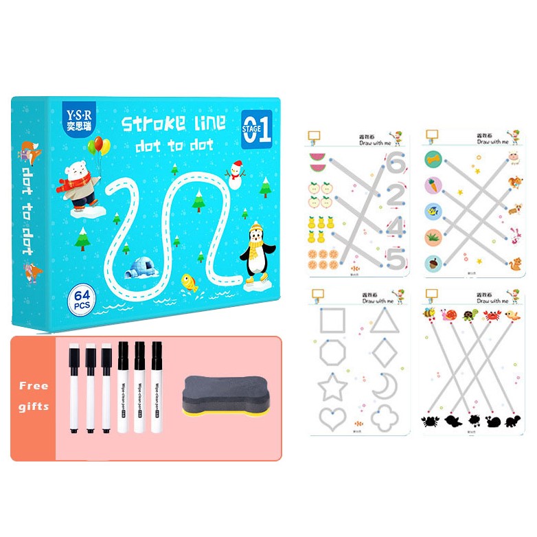 Carte de activitati si jocuri, cu asocieri si desene, culori, 6 carioci si radiera, 128 pagini, 4+ ani