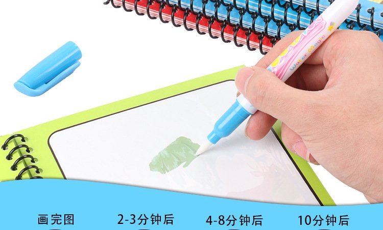 Carte de colorat cu apa Magic Book, reutilizabil, diverse modele, tip Montessori, buz - BUZ.RO