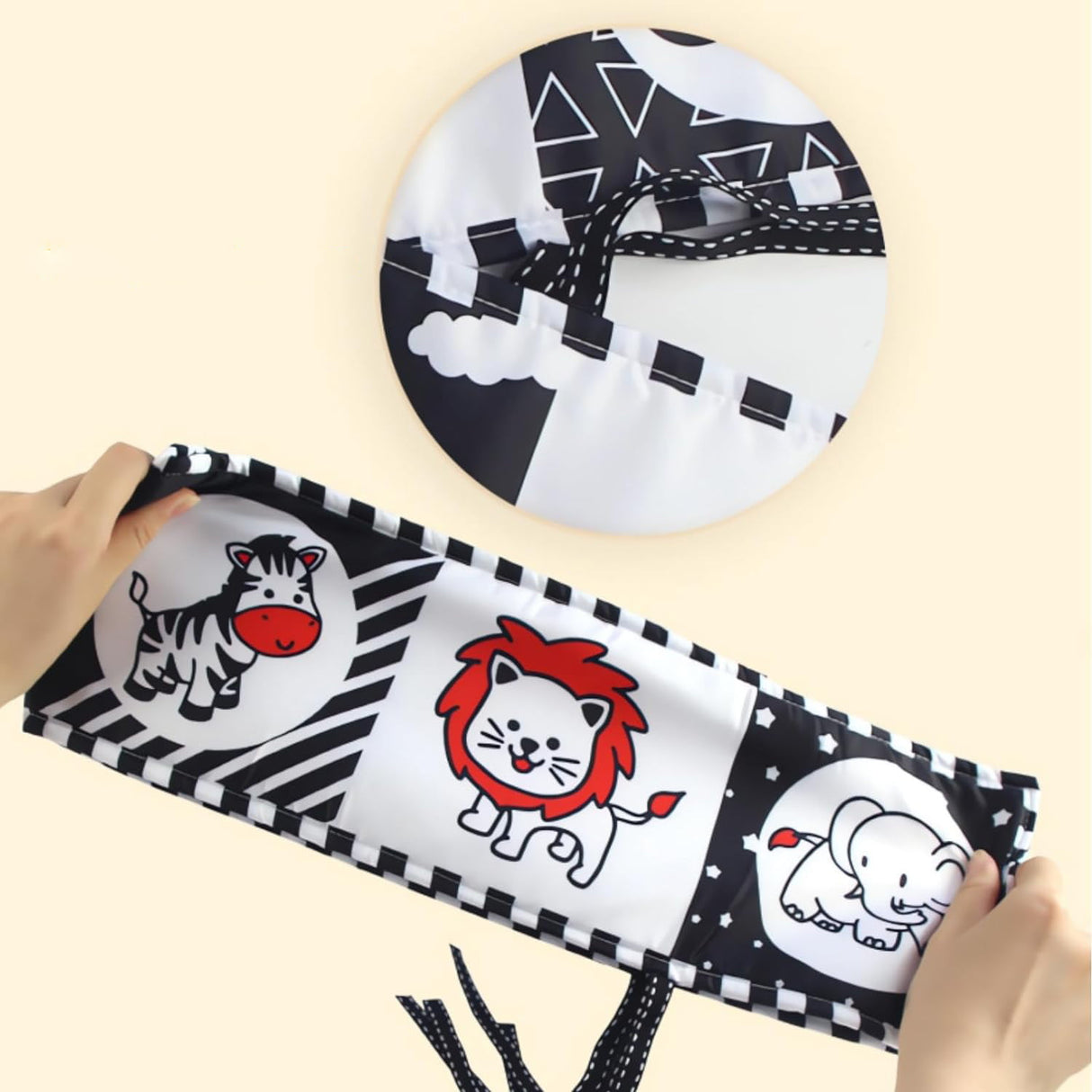 Carte fosnitoare cu imagini pentru stimulare vizuala si senzoriala bebelusi, carduri alb/negru/rosu, pentru dentitia bebelusului, 0+ luni