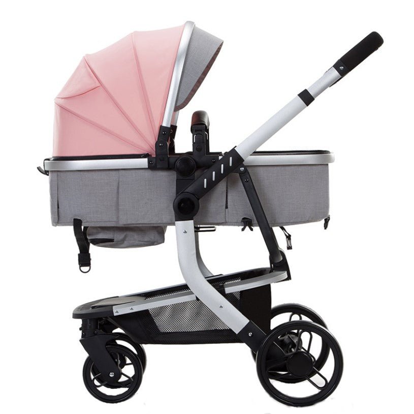 Carucior bebe 3 in 1, portabil, 3 pozitii ajustabile, cu fermoar, scoica, albastru - BUZ.RO