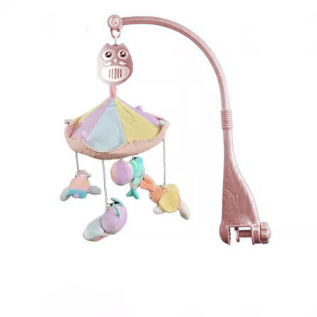 Carusel muzical patut, jucarii detasabile, cu bufnita, rotatie 360°