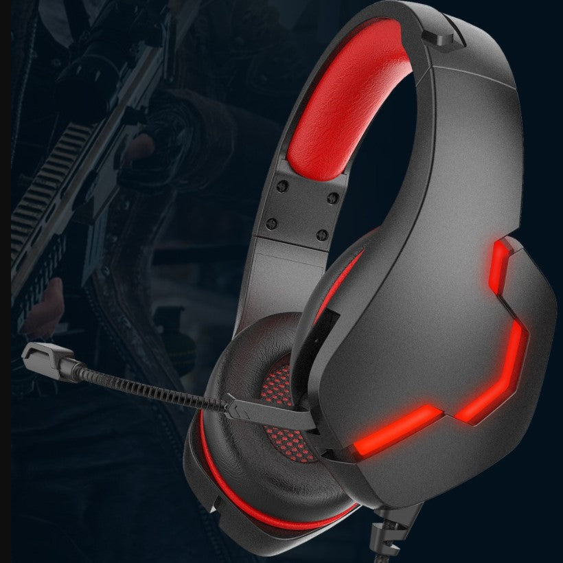Casti gaming, pentru jocuri, USB, stereo cu fir, RGB, microfon noise cancelling, LED, deep bass, rosu-negru