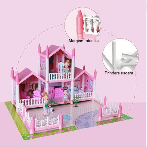 Casuta de papusi, cu mobilier si multiple accesorii , interactiva , lumini