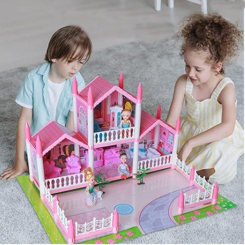 Casuta de papusi, cu mobilier si multiple accesorii , interactiva , lumini