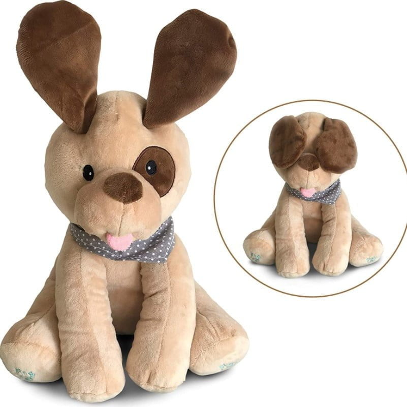 Catel de plus, catel interactiv, peek a boo, v - ati ascunselea, maro, 26 cm - BUZ.RO