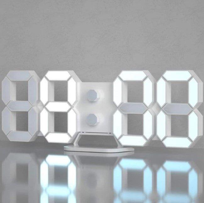 Ceas multifunctional cu LED si proiectie, alarma digitala, afisaj LCD temperatura, spatial, pentru masa sau perete, mod noapte/zi, 23x1.5 cm - BUZ.RO