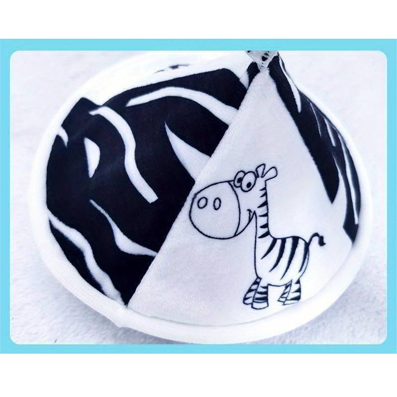 Centru de activitati pentru patut si carucior, carusel cu imagini pentru stimulare vizuala si senzoriala bebelusi, alb/negru, 0+ luni