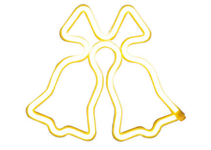 Clopotei decorativi luminosi, pentru Craciun, rezistenti la apa, suspendabili usa si geam, IP65, 50 x 60 cm, culoare alb cald