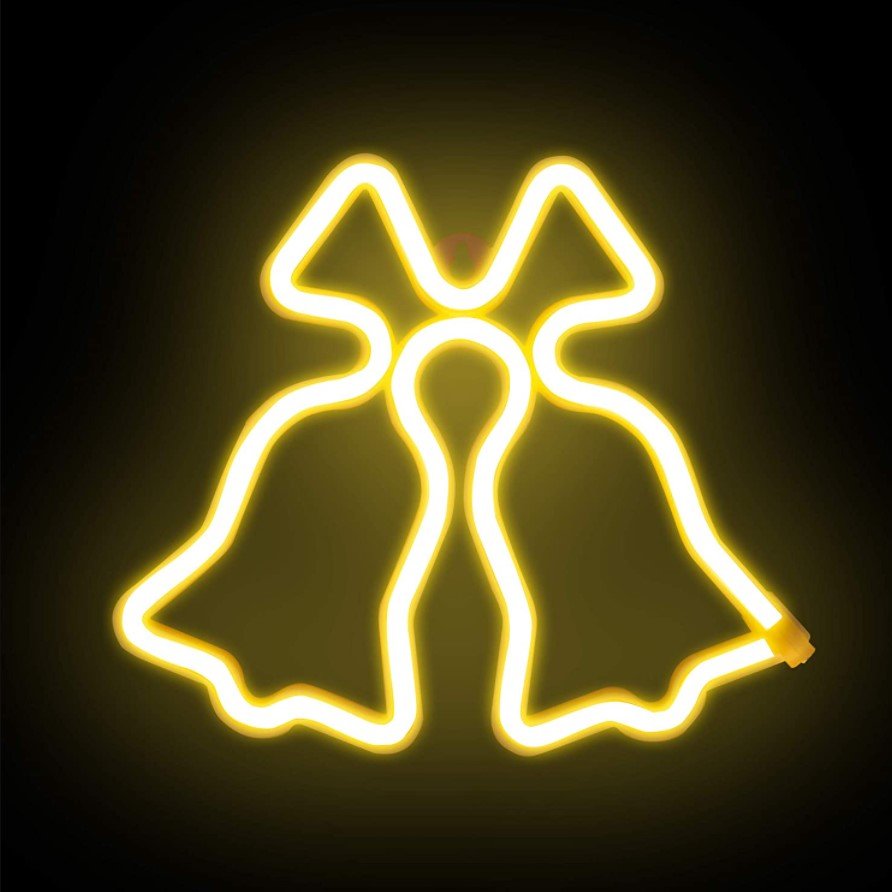 Clopotei decorativi luminosi, pentru Craciun, rezistenti la apa, suspendabili usa si geam, IP65, 50 x 60 cm, culoare alb cald - BUZ.RO