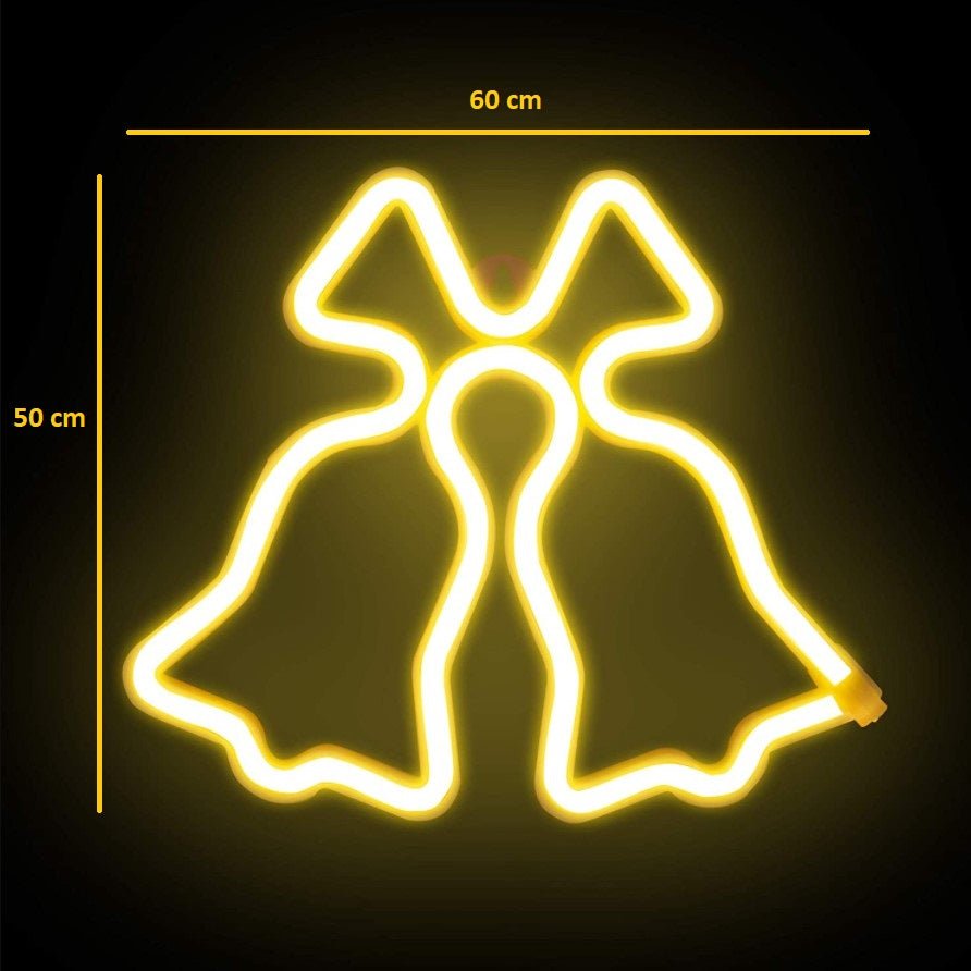 Clopotei decorativi luminosi, pentru Craciun, rezistenti la apa, suspendabili usa si geam, IP65, 50 x 60 cm, culoare alb cald - BUZ.RO