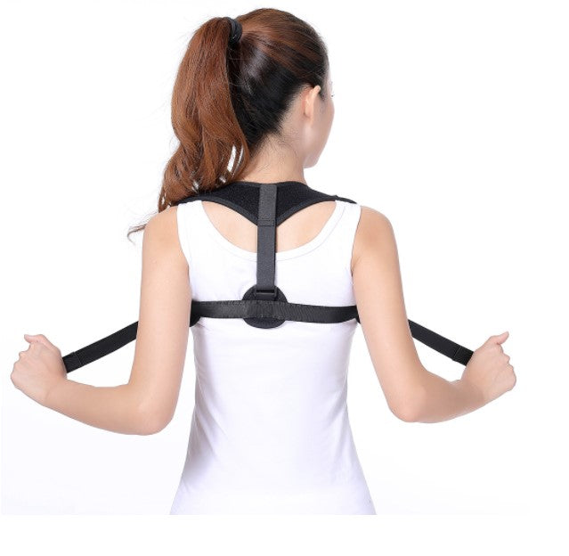 Corector Postura Reglabil Unisex – Suport Spate, Umeri și Coloana, Textil Confortabil, Negru