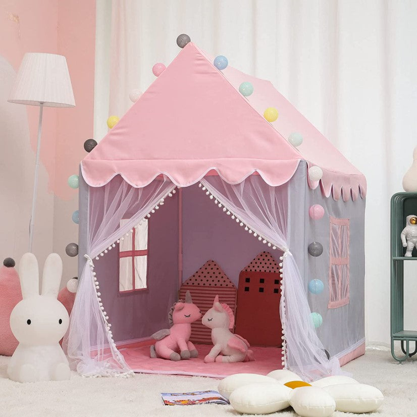Cort copii, casuta copii, casuta de joaca, pentru copii, roz, 145x90x124 cm roz