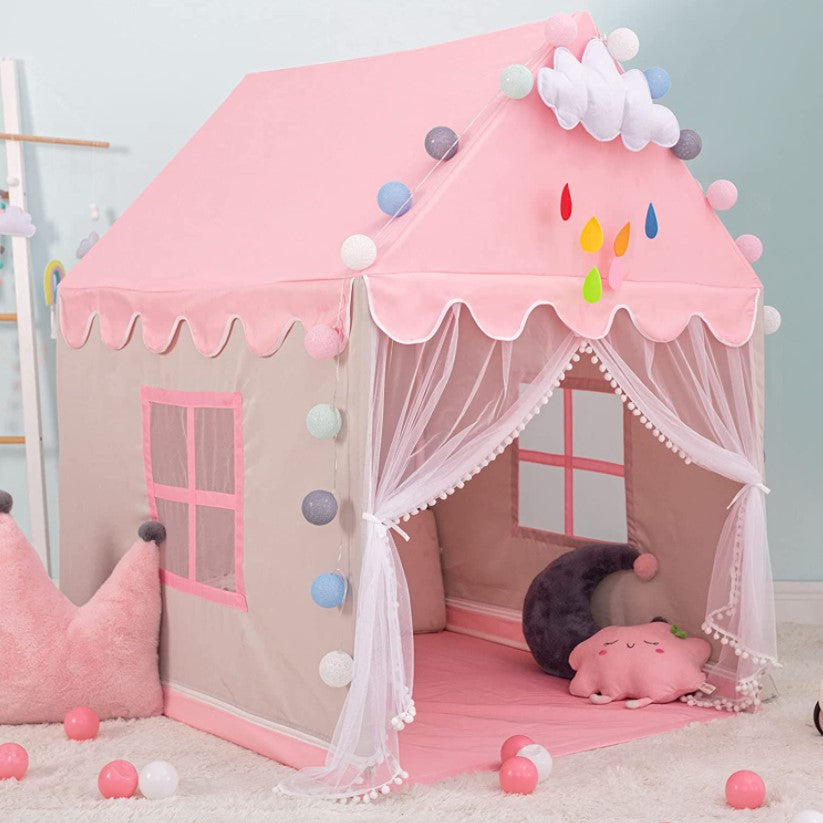 Cort copii, casuta copii, casuta de joaca, pentru copii, roz, 145x90x124 cm roz