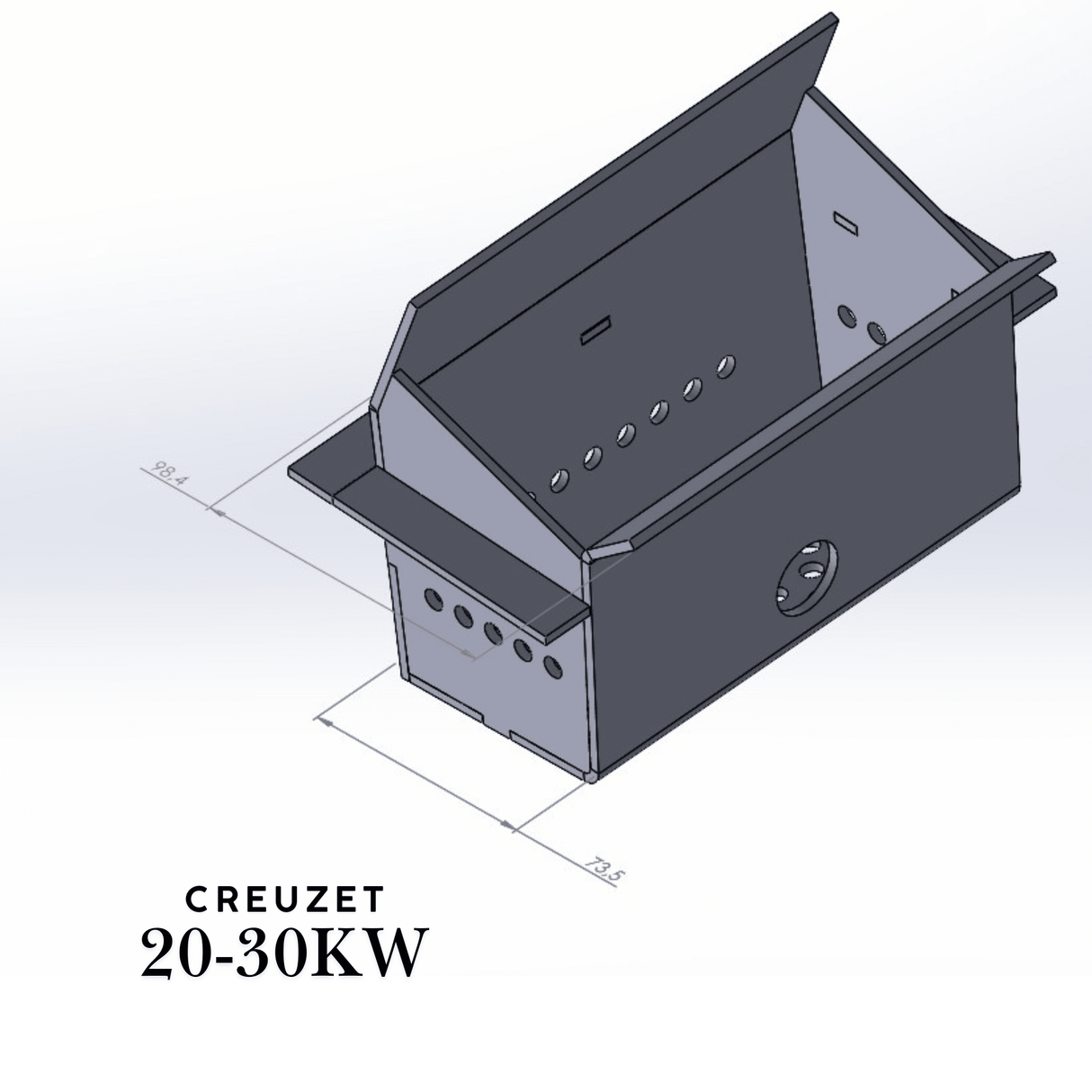 Creuzet Centrala Peleti Inox 3mm 20 - 40KW | compatibil cu Fornello Koph Sonotec - BUZ.RO