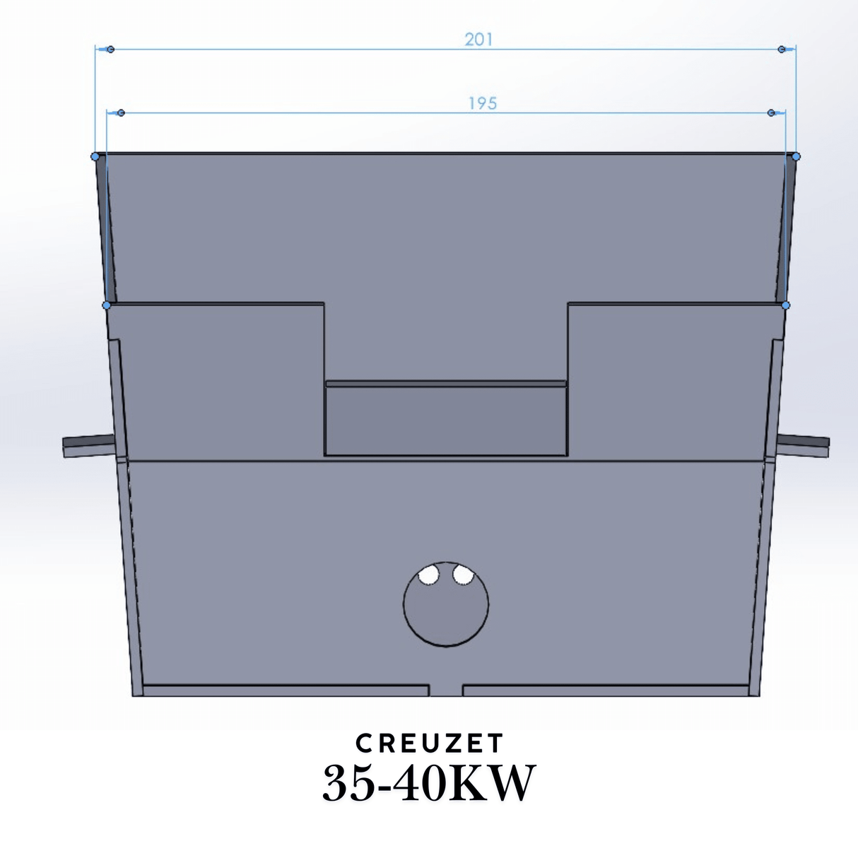 Creuzet Centrala Peleti Inox 3mm 20 - 40KW | compatibil cu Fornello Koph Sonotec - BUZ.RO