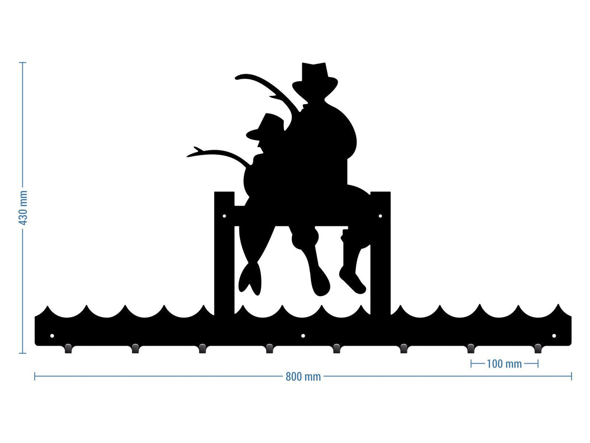 Cuier hol/baie/sufragerie , de Perete Metalic Negru Tip PESCAR– Modern - BUZ.RO