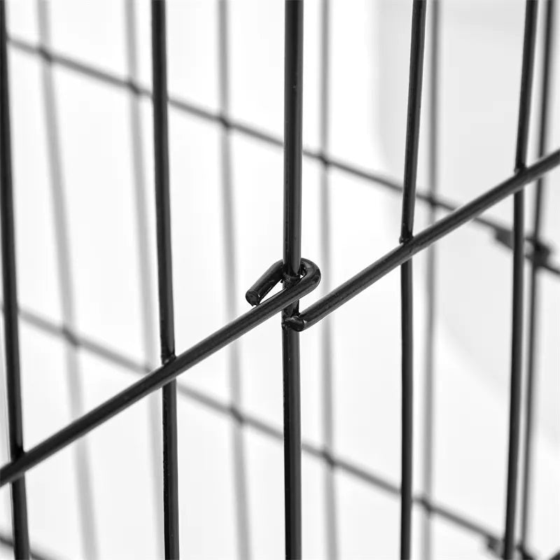 Cusca pentru animale de companie, metal, plastic, pliabila, negru, 107x68,5x77 cm